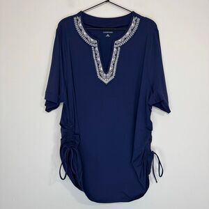 Lands End Half Sleeve Embroidered Rash Guard 2X